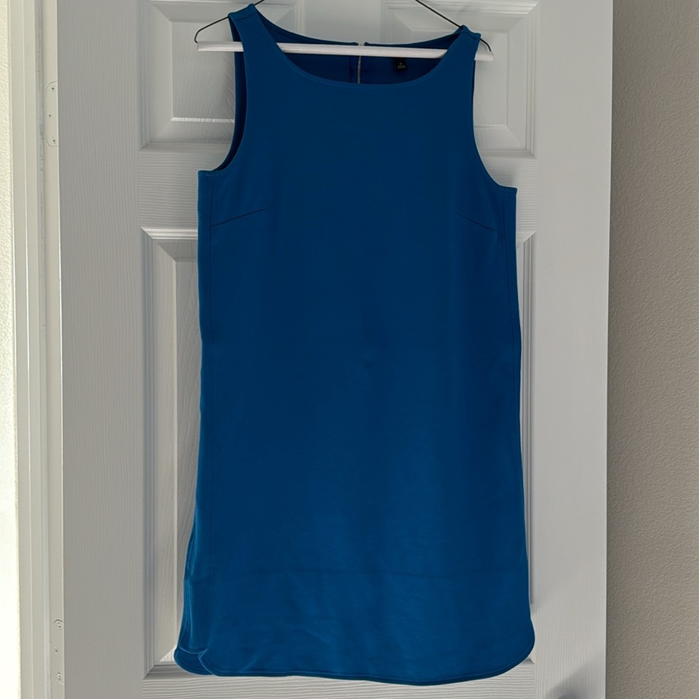 Ann Taylor Blue Knit Dress with back zipper Size M